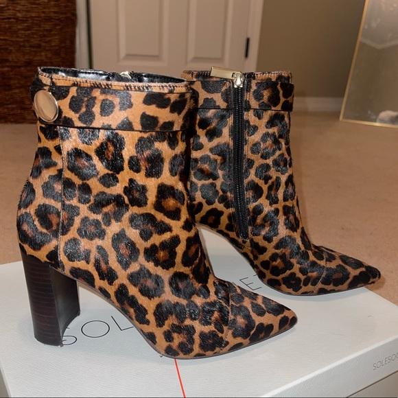 Sole Society So-Simeona Haircalf Leopard Booties - Picture 2 of 12